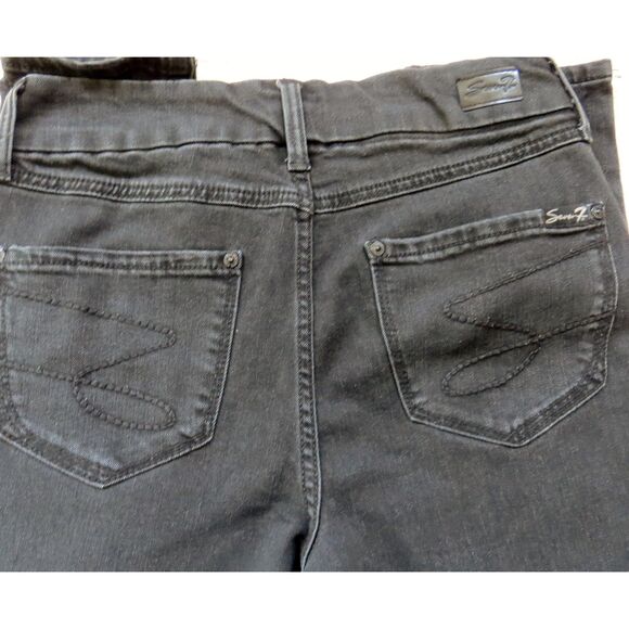 Seven7 Tummyless Black Skinny Jeans High Rise Size 4 - Picture 7 of 10